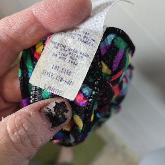 Vtg 80s Body Wrappers Confetti One Piece Bodysuit Leotard Usa - Picture 3 of 10